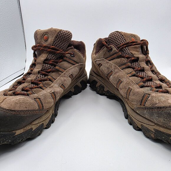 Merrell Boulder Mens Size 10 Brown Shoes Vibram Soles Camping Hiking Trails - Picture 3 of 13